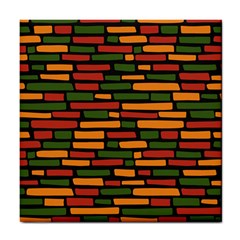 Ethiopian Bricks - Green, Yellow And Red Vibes Tile Coaster by ConteMonfreyShop