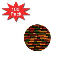 Ethiopian Bricks - Green, Yellow And Red Vibes 1  Mini Button (100 Pack)  by ConteMonfreyShop