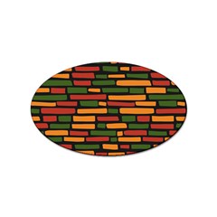 Ethiopian Bricks - Green, Yellow And Red Vibes Sticker (oval) by ConteMonfreyShop