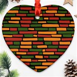 Ethiopian bricks - Green, yellow and red vibes Heart Ornament (Two Sides) Front