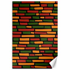 Ethiopian Bricks - Green, Yellow And Red Vibes Canvas 24  X 36  by ConteMonfreyShop