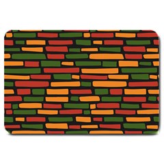 Ethiopian Bricks - Green, Yellow And Red Vibes Large Doormat by ConteMonfreyShop