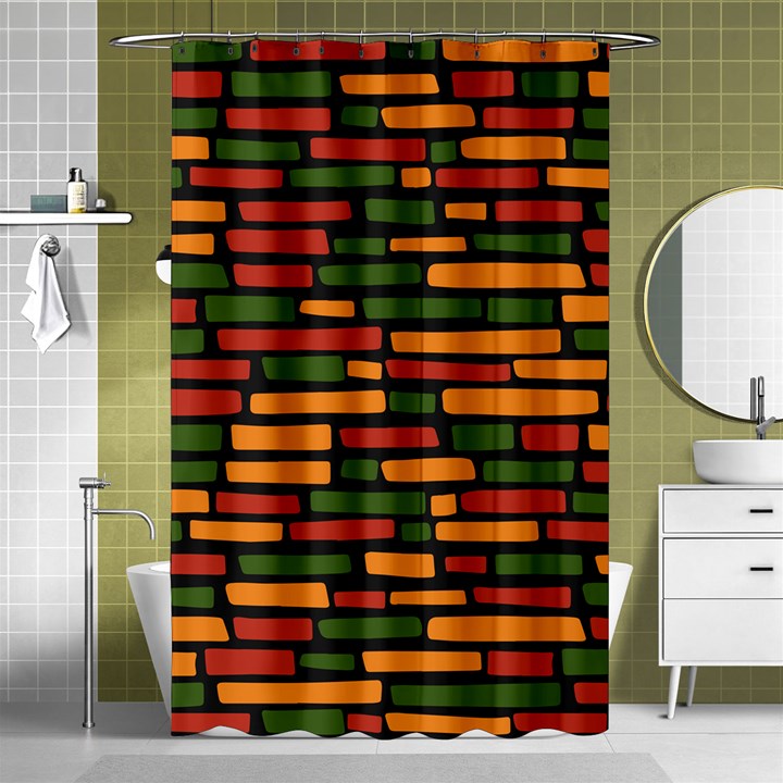 Ethiopian bricks - Green, yellow and red vibes Shower Curtain 48  x 72  (Small)