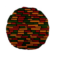 Ethiopian Bricks - Green, Yellow And Red Vibes Standard 15  Premium Flano Round Cushion  by ConteMonfreyShop