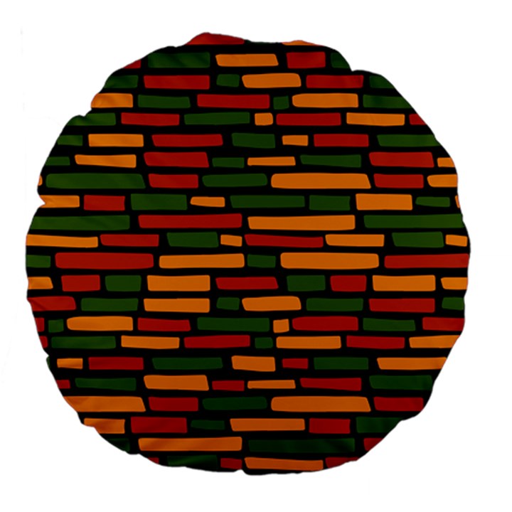 Ethiopian bricks - Green, yellow and red vibes Large 18  Premium Flano Round Cushion 