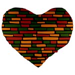 Ethiopian bricks - Green, yellow and red vibes Large 19  Premium Flano Heart Shape Cushion Front