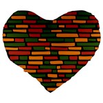 Ethiopian bricks - Green, yellow and red vibes Large 19  Premium Flano Heart Shape Cushion Back