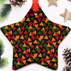 Ethiopian Triangles - Green, Yellow And Red Vibes Ornament (star) by ConteMonfreyShop