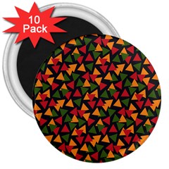 Ethiopian triangles - Green, yellow and red vibes 3  Magnet (10 pack)