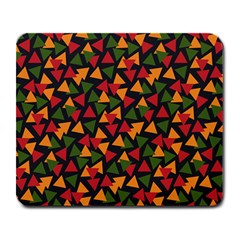 Ethiopian Triangles - Green, Yellow And Red Vibes Large Mousepad by ConteMonfreyShop