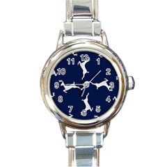 Silver Reindeer Blue Round Italian Charm Watch by TetiBright