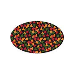 Ethiopian triangles - Green, yellow and red vibes Sticker (Oval)