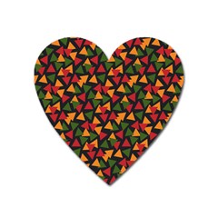 Ethiopian Triangles - Green, Yellow And Red Vibes Magnet (heart) by ConteMonfreyShop