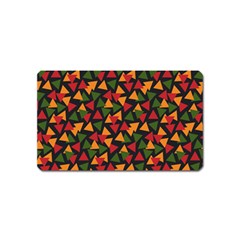 Ethiopian Triangles - Green, Yellow And Red Vibes Magnet (name Card) by ConteMonfreyShop