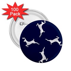 Silver Reindeer Blue 2 25  Buttons (100 Pack)  by TetiBright