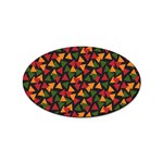 Ethiopian triangles - Green, yellow and red vibes Sticker Oval (100 pack) Front