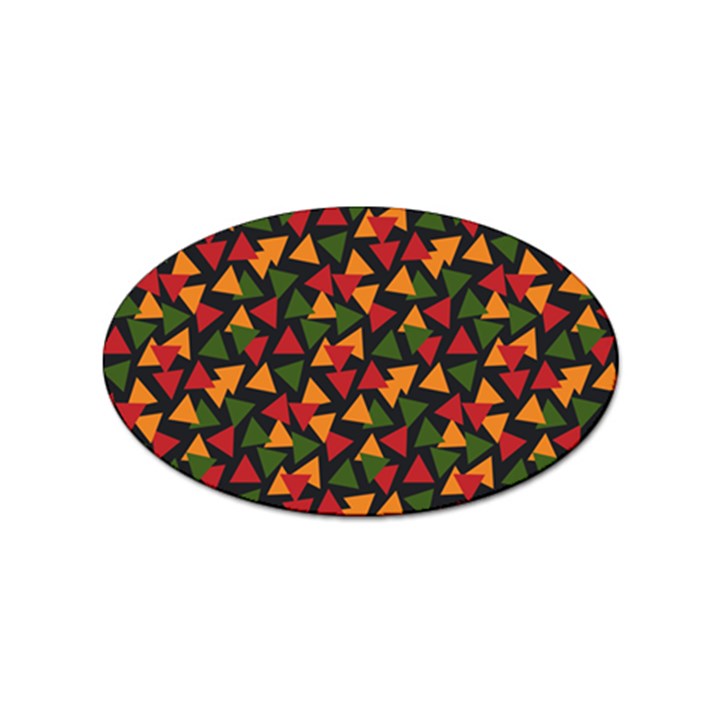 Ethiopian triangles - Green, yellow and red vibes Sticker Oval (100 pack)