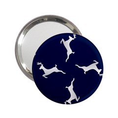 Silver Reindeer Blue 2 25  Handbag Mirrors by TetiBright