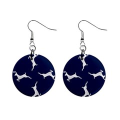 Silver Reindeer Blue Mini Button Earrings by TetiBright