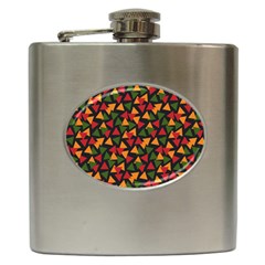 Ethiopian Triangles - Green, Yellow And Red Vibes Hip Flask (6 Oz) by ConteMonfreyShop