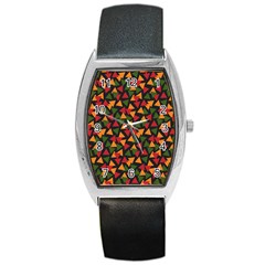 Ethiopian Triangles - Green, Yellow And Red Vibes Barrel Style Metal Watch by ConteMonfreyShop