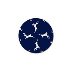 Silver Reindeer Blue Golf Ball Marker by TetiBright