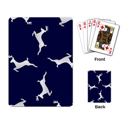 Silver Reindeer Blue Playing Cards Single Design (rectangle) by TetiBright