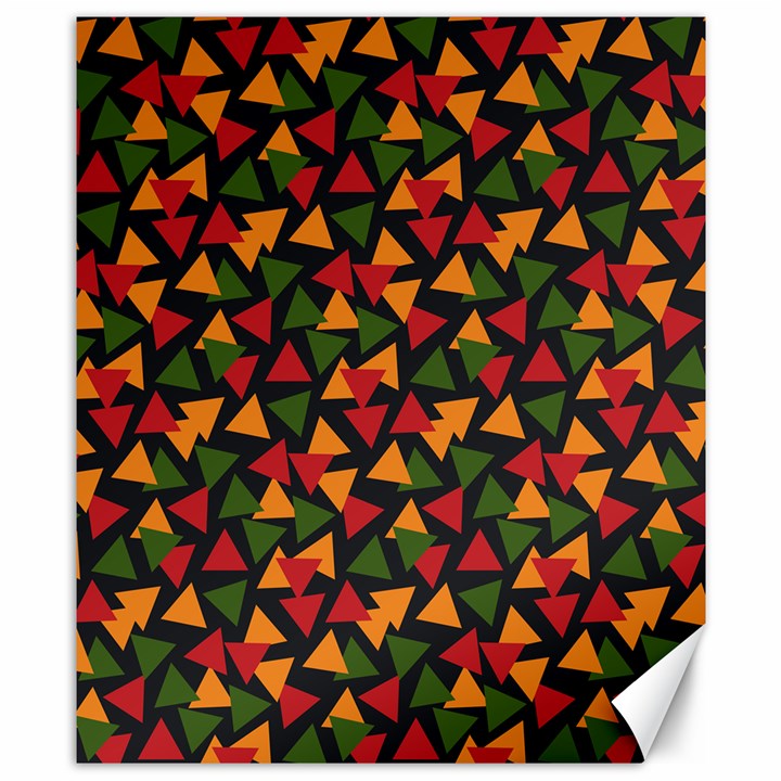 Ethiopian triangles - Green, yellow and red vibes Canvas 8  x 10 