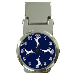 Silver Reindeer Blue Money Clip Watches by TetiBright