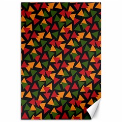 Ethiopian Triangles - Green, Yellow And Red Vibes Canvas 12  X 18  by ConteMonfreyShop