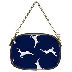 Silver Reindeer Blue Chain Purse (one Side) by TetiBright