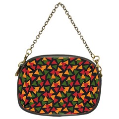 Ethiopian Triangles - Green, Yellow And Red Vibes Chain Purse (two Sides) by ConteMonfreyShop