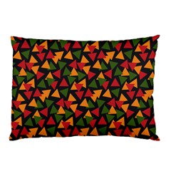 Ethiopian Triangles - Green, Yellow And Red Vibes Pillow Case by ConteMonfreyShop