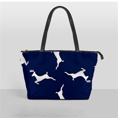 Silver Reindeer Blue Classic Shoulder Handbag by TetiBright