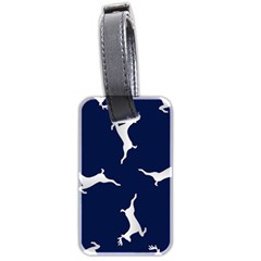 Silver Reindeer Blue Luggage Tag (two Sides) by TetiBright