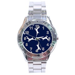 Silver Reindeer Blue Stainless Steel Analogue Watch by TetiBright