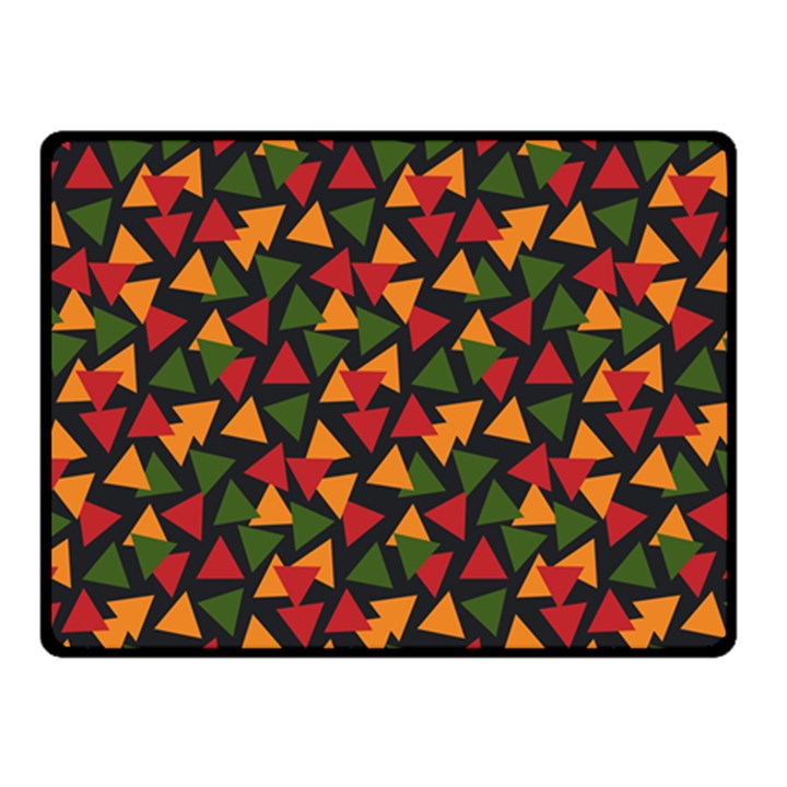 Ethiopian triangles - Green, yellow and red vibes Fleece Blanket (Small)