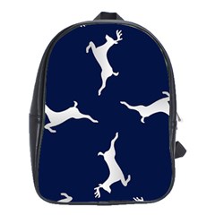 Silver Reindeer Blue School Bag (xl) by TetiBright