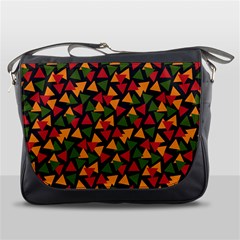 Ethiopian triangles - Green, yellow and red vibes Messenger Bag