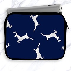 Silver Reindeer Blue Apple Ipad 2/3/4 Zipper Cases by TetiBright