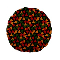 Ethiopian Triangles - Green, Yellow And Red Vibes Standard 15  Premium Round Cushion  by ConteMonfreyShop