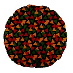 Ethiopian Triangles - Green, Yellow And Red Vibes Large 18  Premium Round Cushion  by ConteMonfreyShop