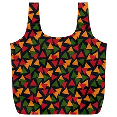 Ethiopian Triangles - Green, Yellow And Red Vibes Full Print Recycle Bag (xl) by ConteMonfreyShop