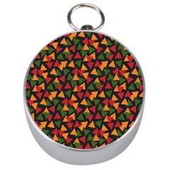 Ethiopian Triangles - Green, Yellow And Red Vibes Silver Compass by ConteMonfreyShop