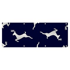 Silver Reindeer Blue Banner And Sign 8  X 3  by TetiBright