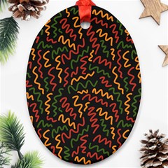 Ethiopian Inspired Doodles Abstract Ornament (oval) by ConteMonfreyShop