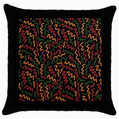 Ethiopian Inspired Doodles Abstract Throw Pillow Case (black) by ConteMonfreyShop