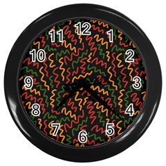 Ethiopian Inspired Doodles Abstract Wall Clock (black) by ConteMonfreyShop