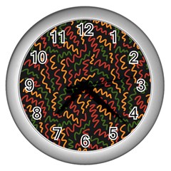 Ethiopian Inspired Doodles Abstract Wall Clock (silver) by ConteMonfreyShop