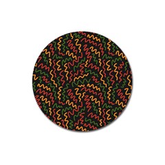 Ethiopian Inspired Doodles Abstract Magnet 3  (round) by ConteMonfreyShop